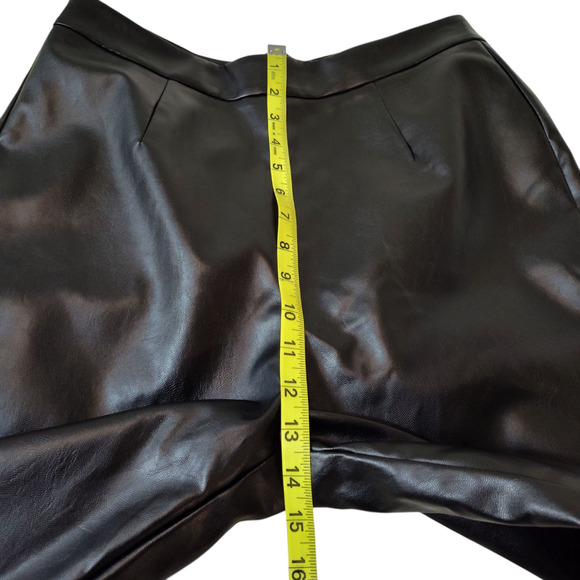 WHITE FOX VEGAN FAUX LEATHER PANTS HIGH RISE BOOT CUT WOMEN'S MEDIUM  BLACK NWT - Picture 14 of 16